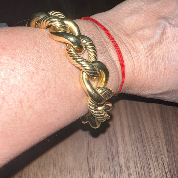 David Yurman 18K YG Jumbo Large Cable Curb Oval Link Bracelet 57 Grams!! Heavy - Picture 13 of 16